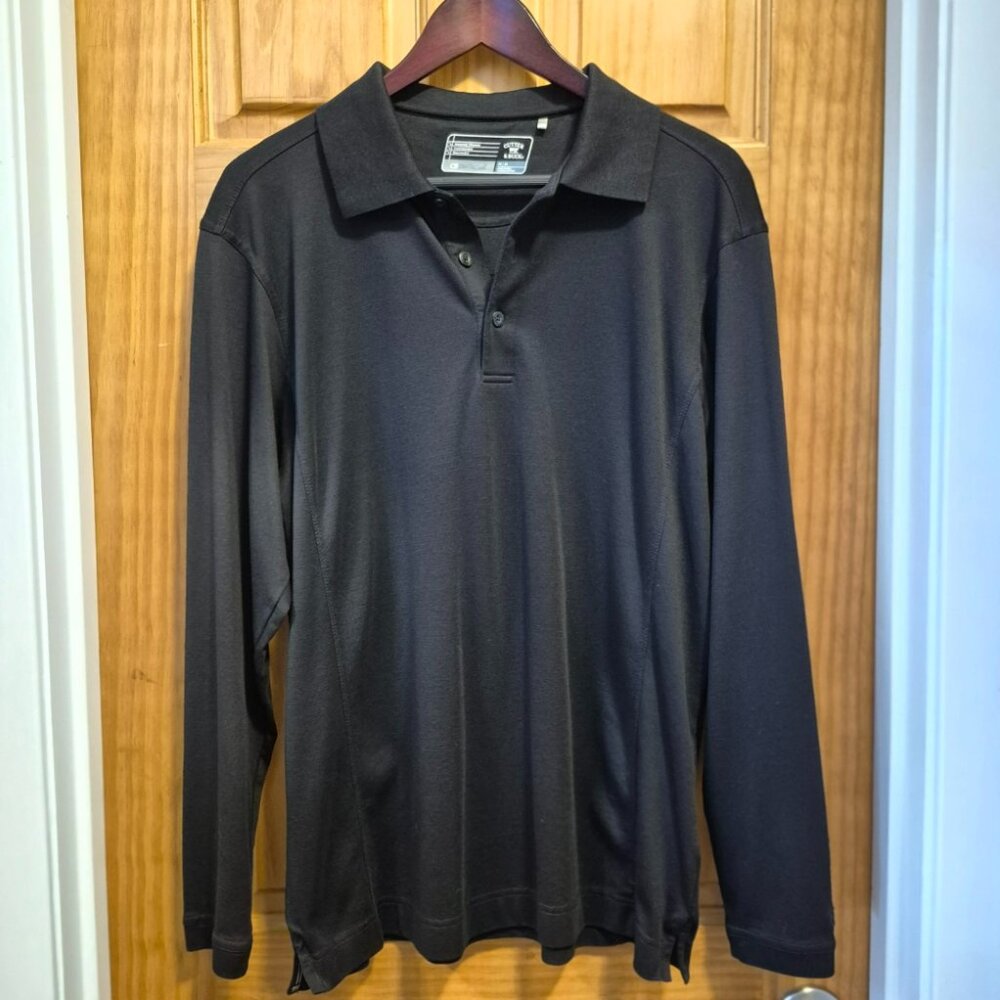 Cutter & Buck Long Sleeve Golf Shirt in Navy Blue